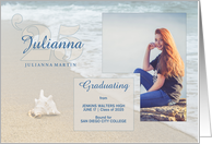 Graduation Commencement Ceremony Beach Theme Custom Photo card