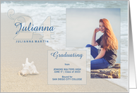 Graduation Party Beach Theme Custom Photo 2022 card