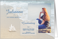 Graduation Party Beach Theme Custom Photo 2025 card