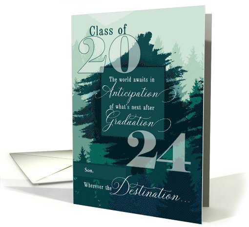 Son Graduation Class of 2024 Mountain Theme Congratulations card