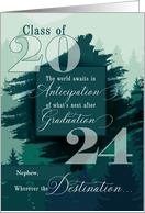 Nephew Graduation Class of 2024 Mountain Theme Congratulations card