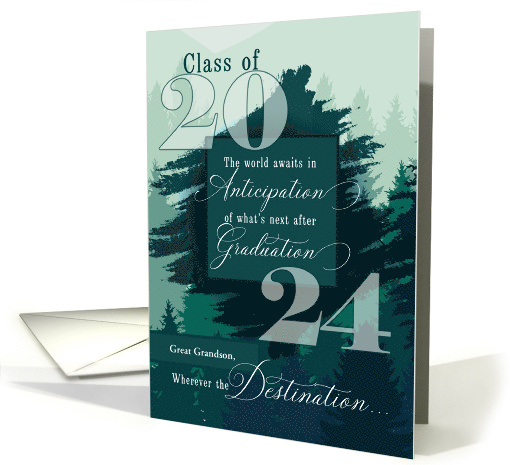 Great Grandson Graduation Class of 2024 Mountain Theme card (1564982)