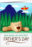 1st Father’s Day Teddy Bear and Mountain Scene card