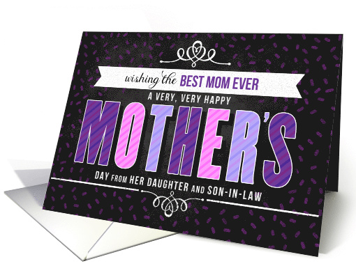 from Daughter and Son in Law Mother's Day in Purple Typography card