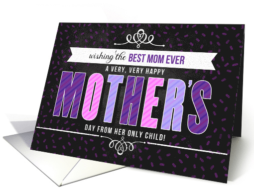 from Only Child for Mom on Mother's Day in Purple Typography card