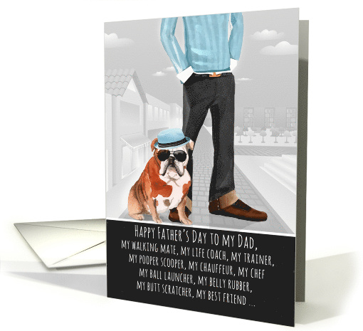 Bulldog from the Dog Father's Day Funny Dog Breed Specific card