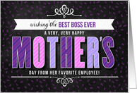 For Boss on Mother’s Day in Purple Typography card