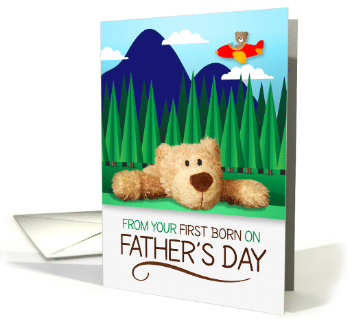 from Young First Born Child on Father's Day Teddy Bear card (1567710)