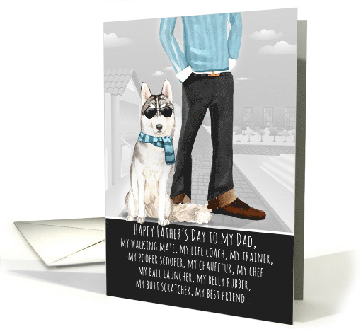 Siberian Husky from the Dog Father's Day Funny Dog Breed Specific card