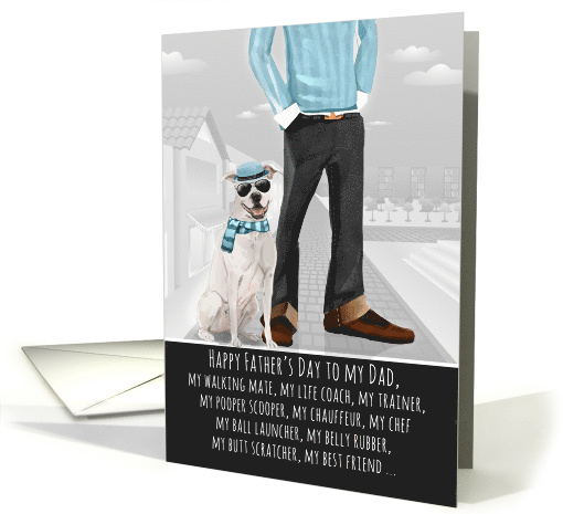 Pit Bull from the Dog Father's Day Funny Dog Breed Specific card