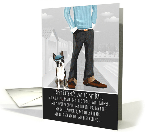 Boston Terrier from the Pet Father's Day Funny Dog Breed Specific card