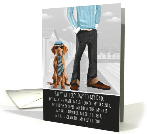 Viszla from the Pet Father's Day Funny Dog Breed Specific card