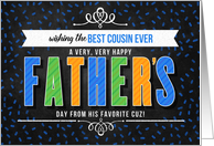 for Cousin on Father’s Day Colorful Typography Chalkboard Elements card
