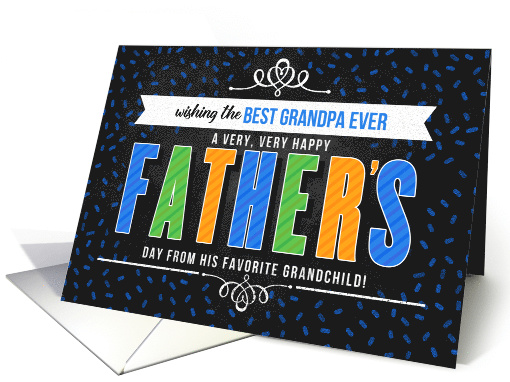 for Grandpa on Father's Day Colorful Typography from Grandchild card