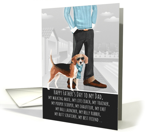 Beagle from the Dog Father's Day Funny Dog Breed Specific card