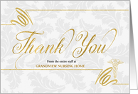 Healthcare Themed Business Thank You Faux Gold Leaf Custom Blank card
