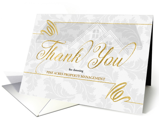 Real Estate Themed Business Thank You Faux Gold Leaf Custom card
