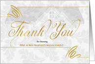 Real Estate Themed Business Thank You Faux Gold Leaf Custom card