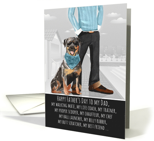 Rottweiler from the Dog Father's Day Funny Dog Breed Specific card