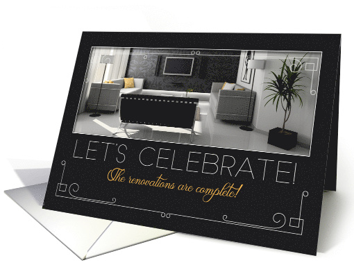 Remodel Done Housewarming Party Modern Interior Charcoal card