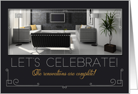 Remodel Done Housewarming Party Modern Interior Charcoal card