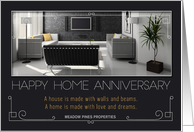 Home Anniversary from Real Estate Modern Interior Charcoal Custom card