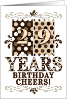 29th Birthday in Shades of Brown Polka Dot Patterns card