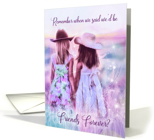 Birthday Friends Forever Two Little Cowgirls in Lavender card