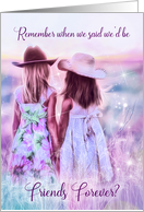 Birthday Friends Forever Two Little Cowgirls in Lavender card