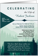 Celebration of Life Invitation Green Forest Pines Custom Blank card