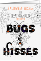 for Young Great Grandson Halloween Bugs and Hisses card