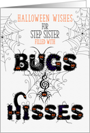 for Young Step Sister Halloween Bugs and Hisses card