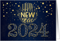 New Year 2022 Navy Blue and Gold Stars card