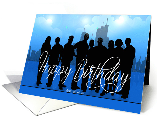 Business Birthday From the Group Office People Blue and Black card