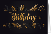 Business Birthday Professional Botanical on Charcoal Gray card