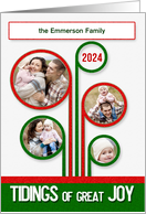 2024 Christmas Tidings of Great Joy 4 Photo Red and Green card
