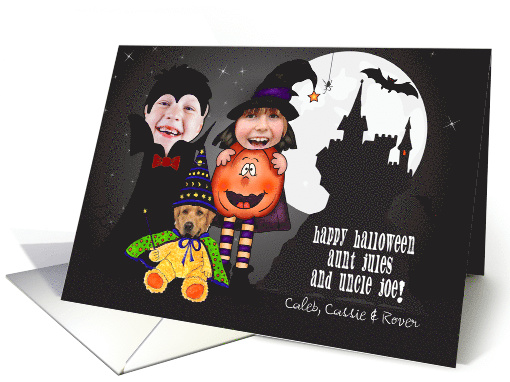 for Aunt and Uncle Kids Halloween Costume 3 Photo Custom card