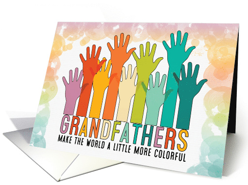 for Grandpa Birthday Colorful Hands Raised card (1586110)