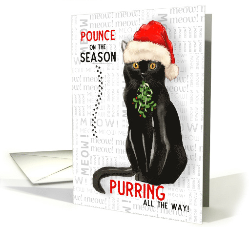 from the Cat Bombay Breed Funny Christmas Purring All the Way card