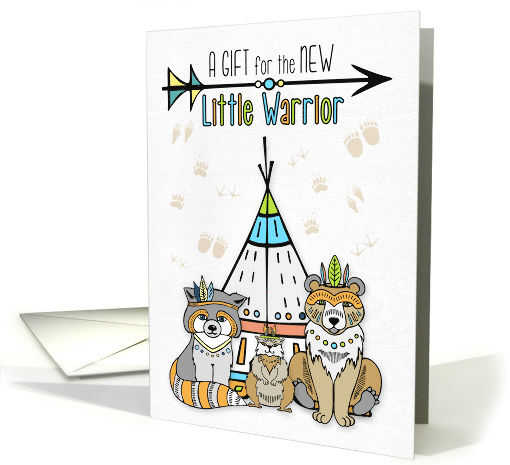 Gift for New Baby Tribal Bohemian Theme Little Warrior card (1593540)
