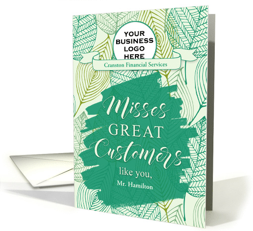 Dormant Clients Customers Botanical Round Business Logo Blank card