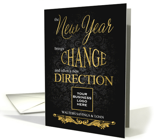 Dormant Clients and Customers New Year New Direction Logo Name card
