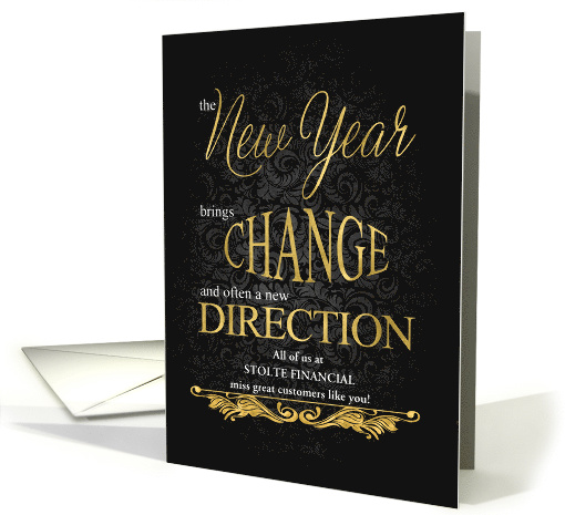 Dormant Clients Customers New Year New Direction Business Name card