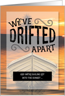 Divorce Announcement We’ve Drifted Apart Nautical Theme card