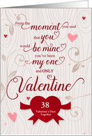 Valentine’s Day Romantic Year’s Together Red Heart Custom card