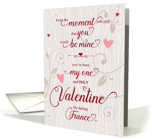 for Fiance Valentine's Day Romantic and Tender Botanical Hearts card
