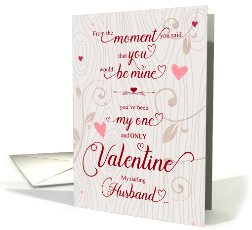 for Husband Valentine's Day Romantic and Tender Botanical Hearts card