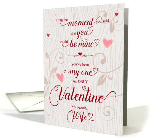 for Wife Valentine's Day Romantic and Tender Botanical Hearts card