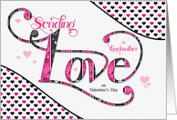 for Godmother Sending Love on Valentine’s Day Pink card