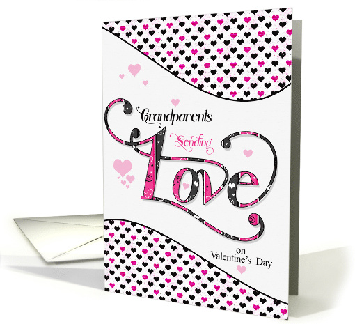 for Grandparents Sending Love on Valentine's Day Pink card (1599378)
